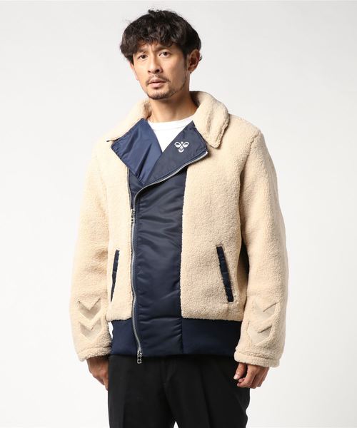 hummel(ヒュンメル)の「直営店・WEB限定 hummel(ヒュンメル)ボア切り替えライダースジャケット(ライダースジャケット・メンズ・ブラック/ネイビー/カーキ・S/M/L/XL)」の17枚目の写真