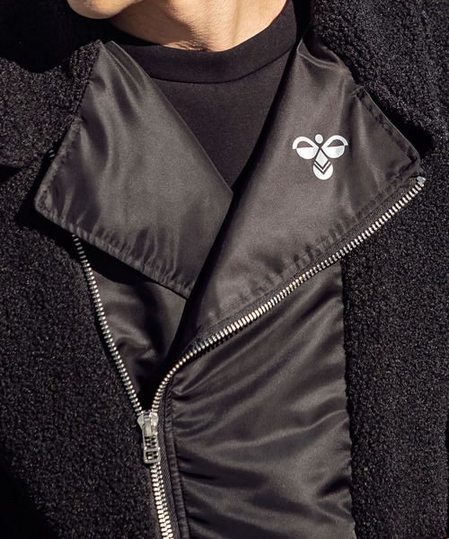 hummel(ヒュンメル)の「直営店・WEB限定 hummel(ヒュンメル)ボア切り替えライダースジャケット(ライダースジャケット・メンズ・ブラック/ネイビー/カーキ・S/M/L/XL)」の15枚目の写真