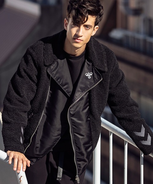 hummel(ヒュンメル)の「直営店・WEB限定 hummel(ヒュンメル)ボア切り替えライダースジャケット(ライダースジャケット・メンズ・ブラック/ネイビー/カーキ・S/M/L/XL)」の10枚目の写真
