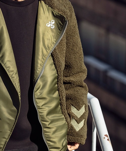 hummel(ヒュンメル)の「直営店・WEB限定 hummel(ヒュンメル)ボア切り替えライダースジャケット(ライダースジャケット・メンズ・ブラック/ネイビー/カーキ・S/M/L/XL)」の13枚目の写真