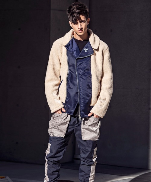 hummel(ヒュンメル)の「直営店・WEB限定 hummel(ヒュンメル)ボア切り替えライダースジャケット(ライダースジャケット・メンズ・ブラック/ネイビー/カーキ・S/M/L/XL)」の18枚目の写真