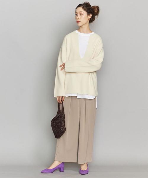 BEAUTY&YOUTH UNITED ARROWS(ビューティーアンドユースユナイテッドアローズ)の「BY ピーチスキン2タックワイドパンツ2/ライナー付きо(その他パンツ・レディース・ダークブラウン/モカ/ナチュラル・SMALL/LARGE/MEDIUM)」の8枚目の写真
