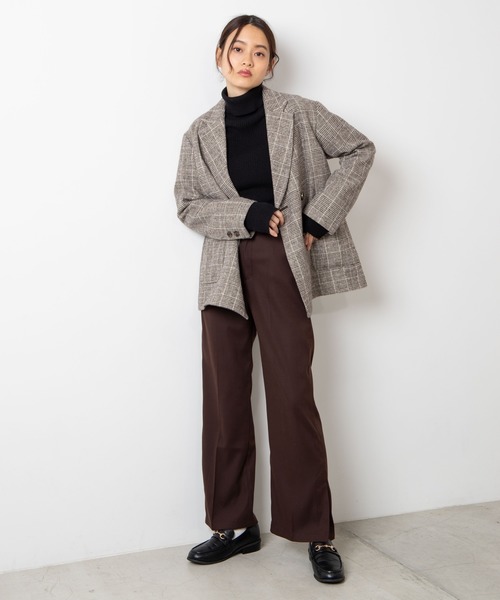 WEGO（ウィゴー）の「WEGO/【セットアップ対応商品】起毛チェックテーラードジャケット（テーラードジャケット・レディース・グレー系その他2/ブラウン系その他2・FREE）」の6枚目の写真