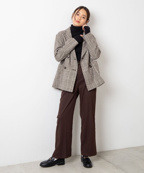 WEGO（ウィゴー）の「WEGO/【セットアップ対応商品】起毛チェックテーラードジャケット（テーラードジャケット・レディース・グレー系その他2/ブラウン系その他2・FREE）」の10枚目の写真