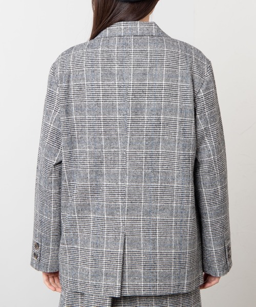 WEGO（ウィゴー）の「WEGO/【セットアップ対応商品】起毛チェックテーラードジャケット（テーラードジャケット・レディース・グレー系その他2/ブラウン系その他2・FREE）」の7枚目の写真