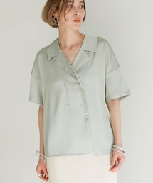 select MOCA | 2020 S/S ダブルボタンハンサムシャツ(ボックスシルエットオープンカラーサテンシャツ)(シャツ/ブラウス)