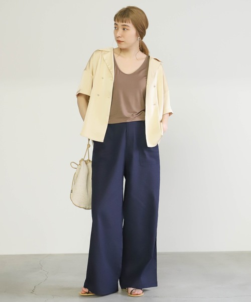 select MOCA（セレクトモカ）の「ダブルボタンハンサムシャツ（シャツ/ブラウス・レディース・ベージュ/イエロー/モスグリーン・FREE）」の7枚目の写真