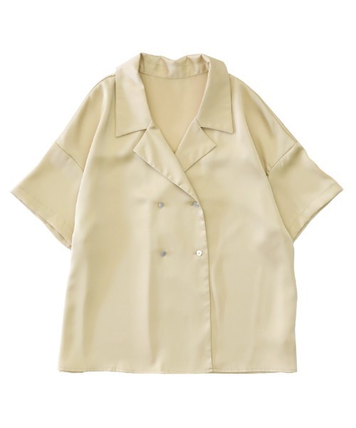select MOCA（セレクトモカ）の「ダブルボタンハンサムシャツ（シャツ/ブラウス・レディース・ベージュ/イエロー/モスグリーン・FREE）」の10枚目の写真