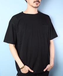 【BLUE STANDARD】男女問わず着用可能なビッグサイズ無地T ドロップショルダー加工 オーバーサイズ ユニセックスサイジング ポケット付き半袖Tシャツ カットソー
