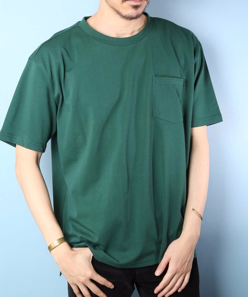 Blue Standard (ブルースタンダード)の「【BLUE STANDARD】男女問わず着用可能なビッグサイズ無地T ドロップショルダー加工 オーバーサイズ ユニセックスサイジング ポケット付き半袖Tシャツ カットソー(Tシャツ/カットソー・メンズ・ホワイト/ブラック/ダークグリーン/ベージュ/ネイビー/ラベンダー/ワイン/レンガ・MEDIUM/LARGE/X-LARGE)」の15枚目の写真