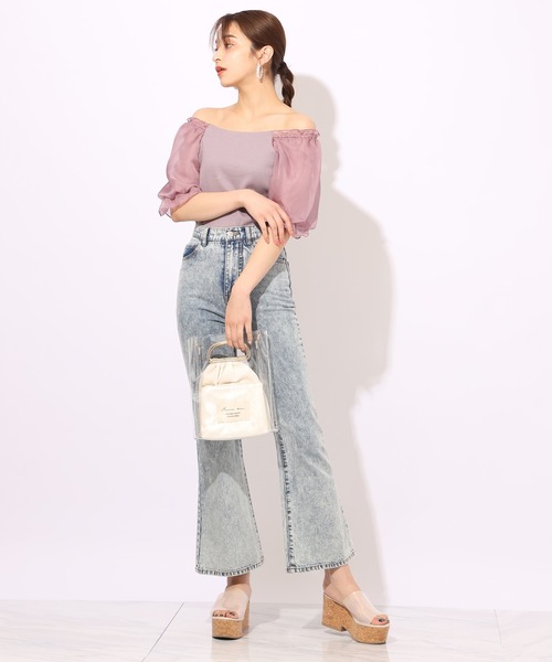 one after another NICE CLAUP(ワンアフターアナザーナイスクラップ)の「袖ドットシフォンテレコプルオーバー(Tシャツ/カットソー・レディース・ブラック/グレー/オフホワイト/ラベンダー/ブラウン系その他・FREE)」の10枚目の写真