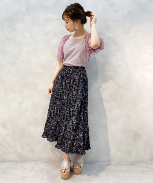 one after another NICE CLAUP(ワンアフターアナザーナイスクラップ)の「袖ドットシフォンテレコプルオーバー(Tシャツ/カットソー・レディース・ブラック/グレー/オフホワイト/ラベンダー/ブラウン系その他・FREE)」の12枚目の写真