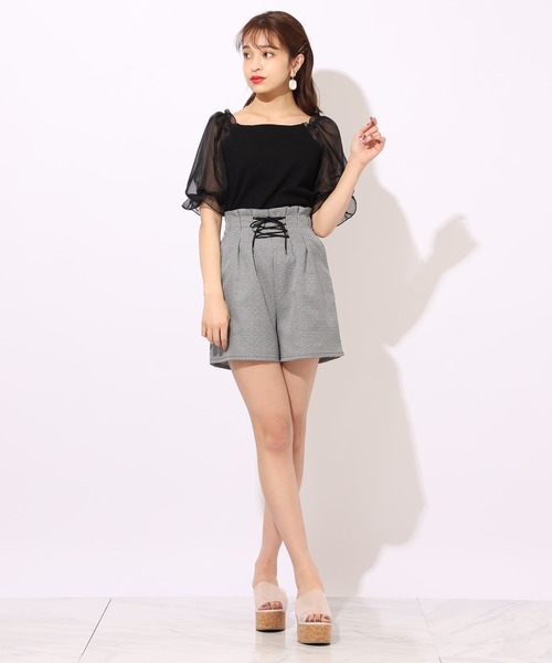 one after another NICE CLAUP(ワンアフターアナザーナイスクラップ)の「袖ドットシフォンテレコプルオーバー(Tシャツ/カットソー・レディース・ブラック/グレー/オフホワイト/ラベンダー/ブラウン系その他・FREE)」の19枚目の写真