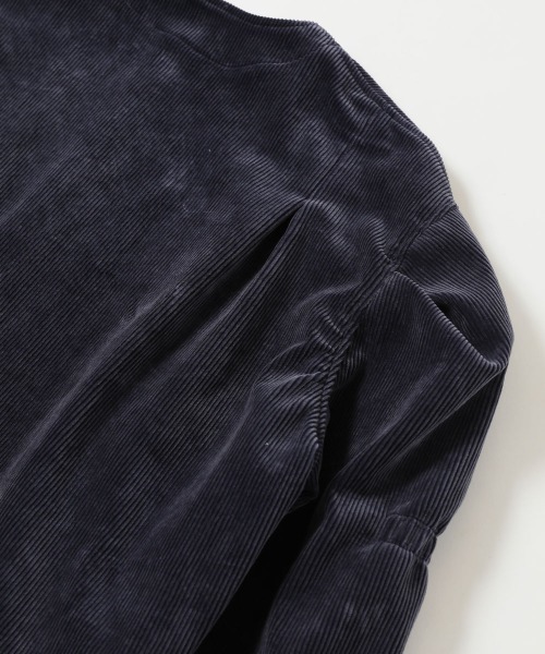 HOLIDAY(ホリデイ)の「CORDUROY JACKET コーデュロイジャケット(ノーカラージャケット・レディース・ベージュ/ネイビー・ONE SIZE)」の6枚目の写真