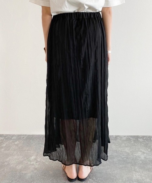 PAGEBOY（ページボーイ）の「シアークリンクルプリーツスカート（スカート・レディース・ブラック/グリーン/グレイッシュベージュ/ダークブラウン・FREE）」の13枚目の写真