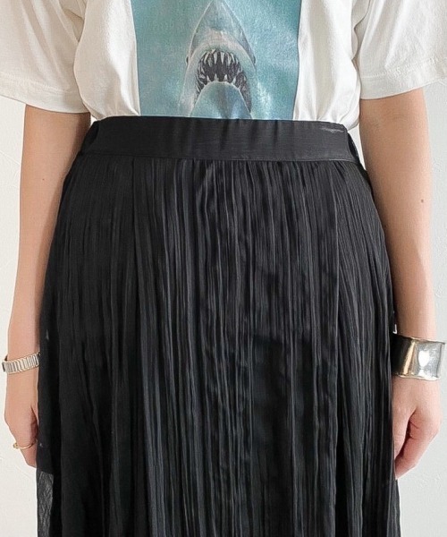 PAGEBOY（ページボーイ）の「シアークリンクルプリーツスカート（スカート・レディース・ブラック/グリーン/グレイッシュベージュ/ダークブラウン・FREE）」の10枚目の写真