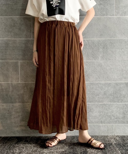 PAGEBOY（ページボーイ）の「シアークリンクルプリーツスカート（スカート・レディース・ブラック/グリーン/グレイッシュベージュ/ダークブラウン・FREE）」の18枚目の写真