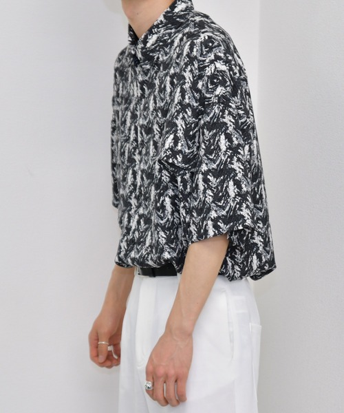 kutir（クティール）の「半袖柄シャツ（シャツ/ブラウス・メンズ・ライトグレー/ダークブラウン/パープル/ネイビー/サックスブルー・MEDIUM/LARGE）」の21枚目の写真