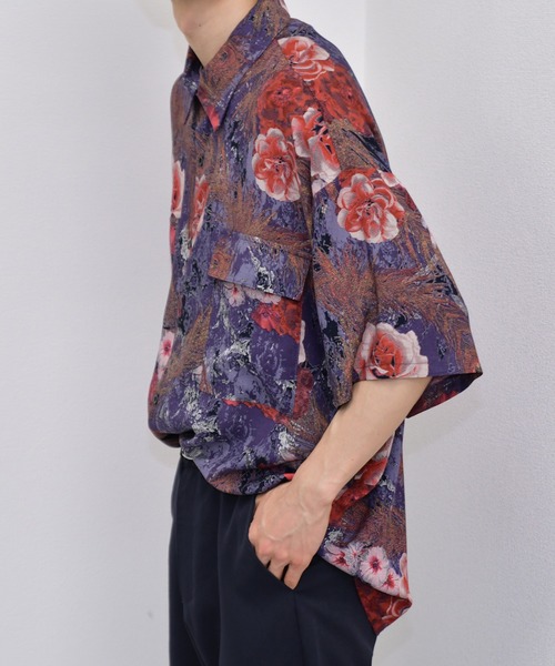 kutir（クティール）の「半袖柄シャツ（シャツ/ブラウス・メンズ・ライトグレー/ダークブラウン/パープル/ネイビー/サックスブルー・MEDIUM/LARGE）」の20枚目の写真