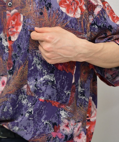 kutir（クティール）の「半袖柄シャツ（シャツ/ブラウス・メンズ・ライトグレー/ダークブラウン/パープル/ネイビー/サックスブルー・MEDIUM/LARGE）」の10枚目の写真