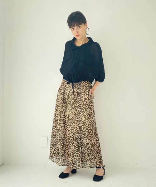 Heather（ヘザー）の「アソートガラロングスカート　887377（スカート・レディース・ホワイト系その他/ブラック系その他/ベージュ系その他・FREE）」の8枚目の写真