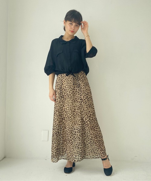 Heather（ヘザー）の「アソートガラロングスカート　887377（スカート・レディース・ホワイト系その他/ブラック系その他/ベージュ系その他・FREE）」の9枚目の写真