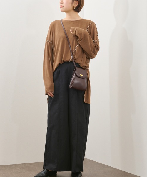 Ambre Neige（アンブルネージュ）の「メローユルトップス／ビックT／【WEB/EC限定商品】（Tシャツ/カットソー・レディース・ダークブラウン/ベージュ・FREE）」の7枚目の写真