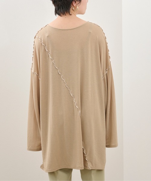 Ambre Neige（アンブルネージュ）の「メローユルトップス／ビックT／【WEB/EC限定商品】（Tシャツ/カットソー・レディース・ダークブラウン/ベージュ・FREE）」の17枚目の写真