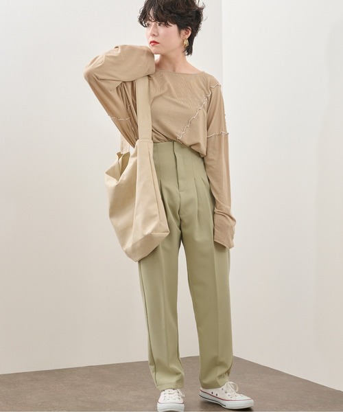 Ambre Neige（アンブルネージュ）の「メローユルトップス／ビックT／【WEB/EC限定商品】（Tシャツ/カットソー・レディース・ダークブラウン/ベージュ・FREE）」の15枚目の写真