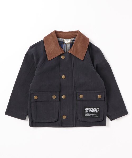 RUGGEDWORKS(ラゲッドワークス)の「ハンティングジャケット(ブルゾン・キッズ・ネイビー/ダークカーキ・100/110/120/130/140/150/90)」の1枚目の写真