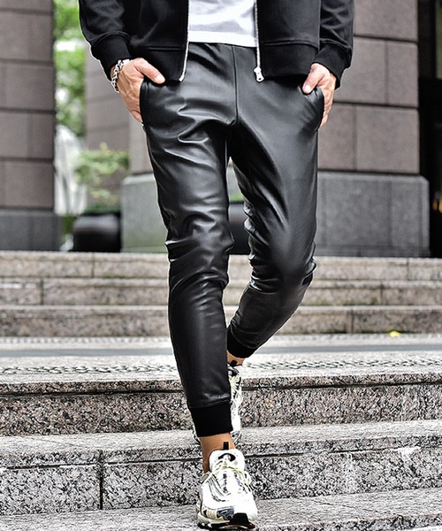 JOKER（ジョーカー）の「【JOKER】PUレザーサイドラインスキニージョガー/テーパードパンツ メンズ スウェットイージーパンツ スエード 秋服 冬服（スウェットパンツ・メンズ・ブラック×ブラック/ブラック×ホワイト/ブラック系その他/ブラック系その他2・LL/L/M/XXL）」の17枚目の写真