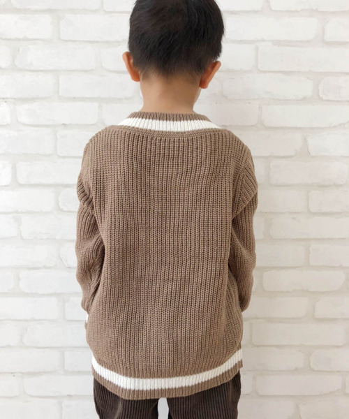 【未使用品】Capser John ウールミックスVネックニット　ブラウン XS 洗える】ソフトカシミヤミックス ハイネックニット （ニット