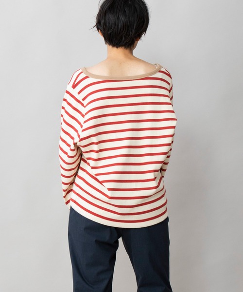 Munich(ミューニック)の「マリブサーキュラーリブボーダー バックUネックプルオーバー(Tシャツ/カットソー・レディース・ネイビー/キャメル/レッド・FREE)」の12枚目の写真