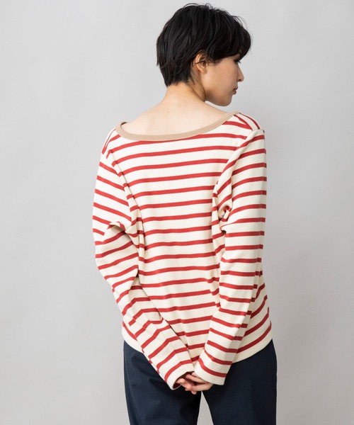 Munich(ミューニック)の「マリブサーキュラーリブボーダー バックUネックプルオーバー(Tシャツ/カットソー・レディース・ネイビー/キャメル/レッド・FREE)」の13枚目の写真