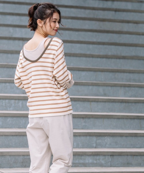 Munich(ミューニック)の「マリブサーキュラーリブボーダー バックUネックプルオーバー(Tシャツ/カットソー・レディース・ネイビー/キャメル/レッド・FREE)」の19枚目の写真