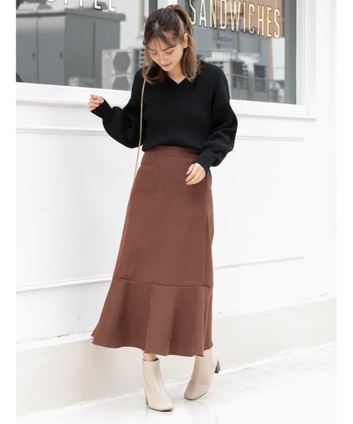 fifth（フィフス）の「リブレスコーデュロイフレアヘムスカート（スカート・レディース・ブラック/ブラウン・MEDIUM）」の18枚目の写真