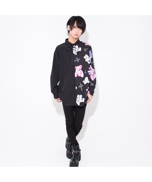 TRAVAS TOKYO/トラバス トーキョー バイカラーくまプリント半袖シャツ TRAVAS TOKYO（トラバス トウキョウ）の「『TRAVAS TOKYO