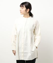 Samansa Mos2 | バンドカラーピンタックチュニック(シャツ/ブラウス)