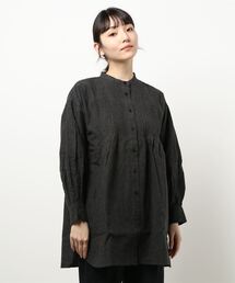 Samansa Mos2 | バンドカラーピンタックチュニック(シャツ/ブラウス)