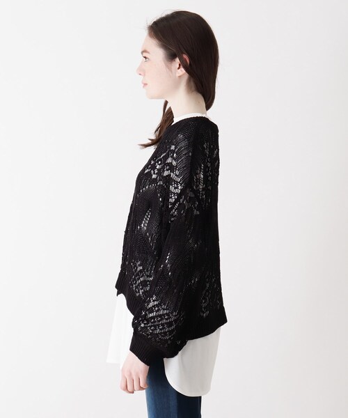 SHOO・LA・RUE（シューラルー）の「◆【2点セット】テープヤーン透かしニット+ロンT（その他トップス・レディース・ホワイト系/ブラック・03/02/04）」の9枚目の写真