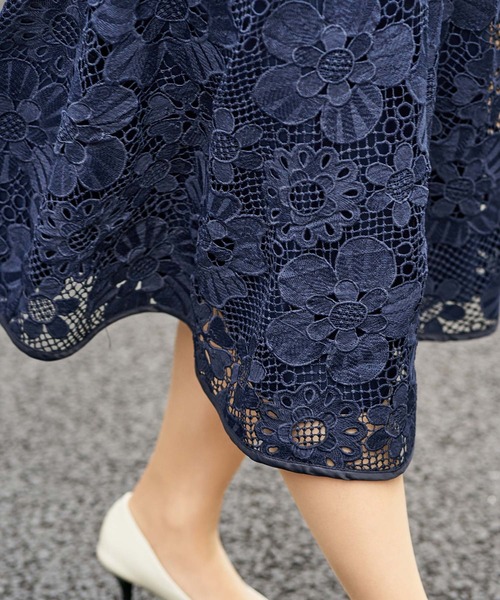 FEERICHELU（フェリーシェル）の「スカート フラワーレース フレア FEERICHELU（スカート・レディース・ベージュ/ブルー/ダークネイビー・S/M）」の10枚目の写真