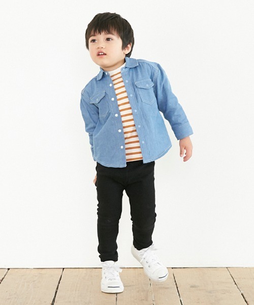 petit main(プティマイン)の「コットンロングスリーブシャツ(シャツ/ブラウス・キッズ・ブラック/レッド/ブルー・80cm/90cm/110cm/100cm/120cm/130cm)」の16枚目の写真