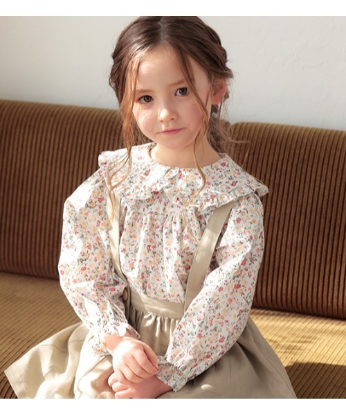 StompStamp（ストンプスタンプ）の「Coquette コケット　C231000 ﾋﾞｯｸ襟ﾌﾞﾗｳｽ（シャツ/ブラウス・キッズ・ホワイト・100cm/120cm/90cm/130cm/80ｃｍ/110cm）」の6枚目の写真