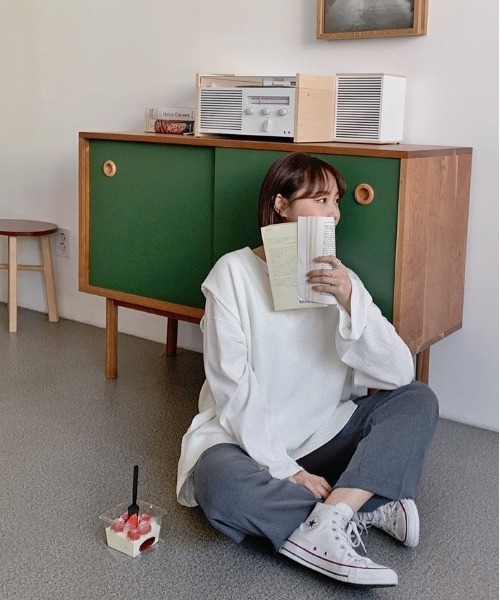 HOTPING（ホッピン）の「HOTPING サイドスリットVネックベスト（ベスト・レディース・アイボリー/ベージュ/ネイビー・FREE）」の14枚目の写真