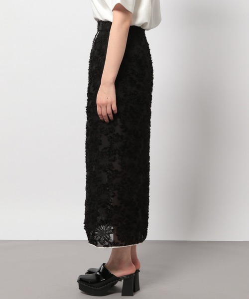 PAGEBOY（ページボーイ）の「レースジャガードパイピングスカート（スカート・レディース・ブラック/グレイッシュベージュ・FREE）」の11枚目の写真