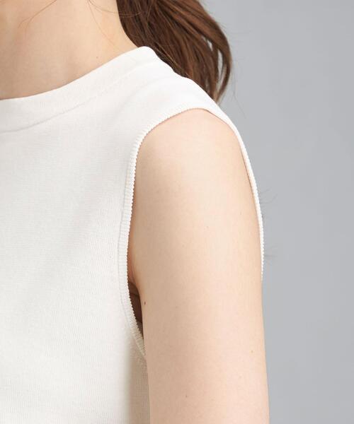 green label relaxing（グリーンレーベルリラクシング）の「[ 手洗い可能 ] CS ソウバリ バックボタン ノースリーブ プルオーバー ニット（ニット/セーター・レディース・ホワイト/ピンク/ブラウン・FREE）」の9枚目の写真