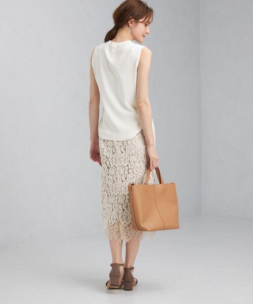 green label relaxing（グリーンレーベルリラクシング）の「[ 手洗い可能 ] CS ソウバリ バックボタン ノースリーブ プルオーバー ニット（ニット/セーター・レディース・ホワイト/ピンク/ブラウン・FREE）」の14枚目の写真