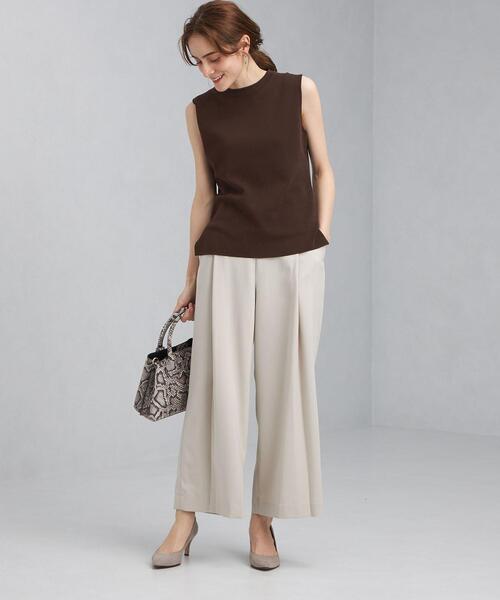 green label relaxing（グリーンレーベルリラクシング）の「[ 手洗い可能 ] CS ソウバリ バックボタン ノースリーブ プルオーバー ニット（ニット/セーター・レディース・ホワイト/ピンク/ブラウン・FREE）」の17枚目の写真