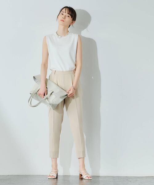 green label relaxing（グリーンレーベルリラクシング）の「[ 手洗い可能 ] CS ソウバリ バックボタン ノースリーブ プルオーバー ニット（ニット/セーター・レディース・ホワイト/ピンク/ブラウン・FREE）」の12枚目の写真