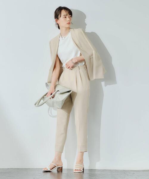 green label relaxing（グリーンレーベルリラクシング）の「[ 手洗い可能 ] CS ソウバリ バックボタン ノースリーブ プルオーバー ニット（ニット/セーター・レディース・ホワイト/ピンク/ブラウン・FREE）」の8枚目の写真